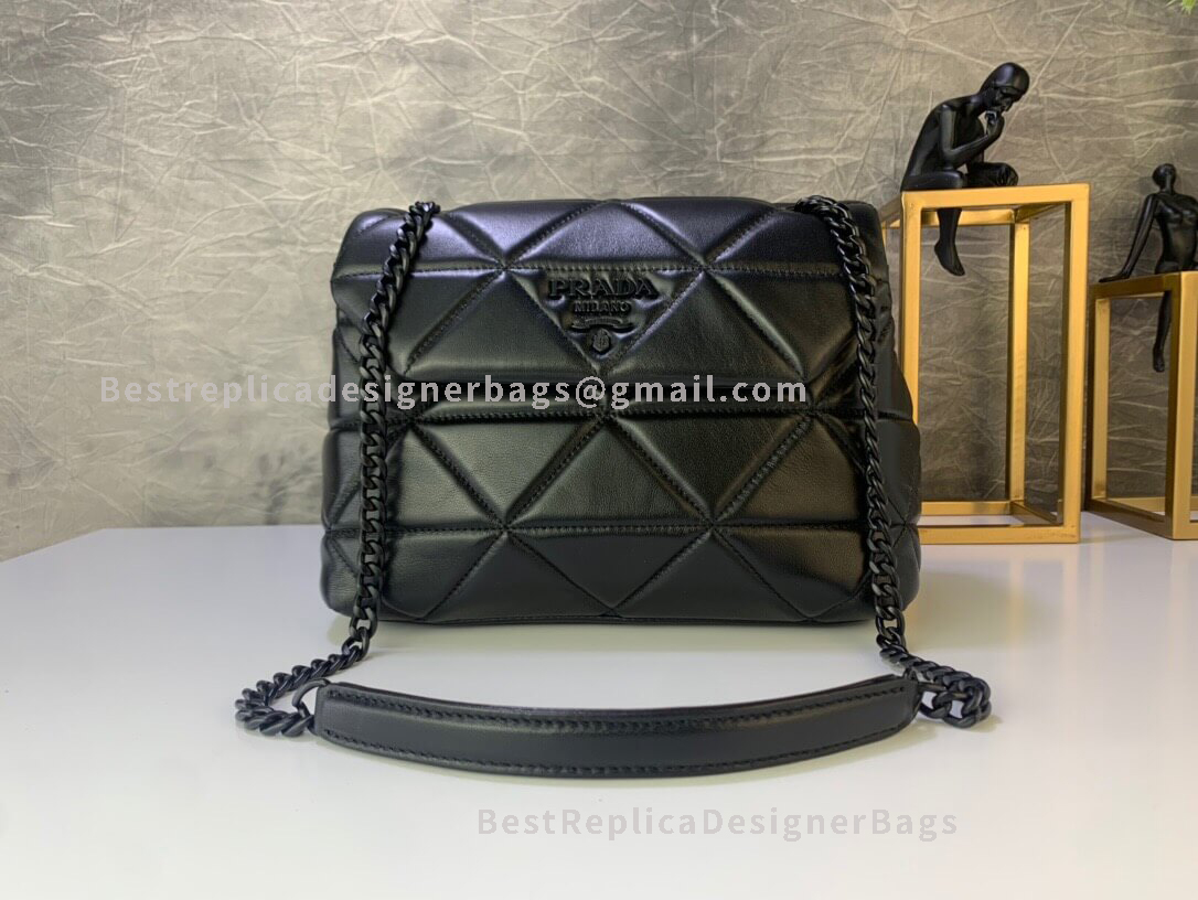 Prada Spectrum Nappa Medium Black Leather Shoulder Bag 232